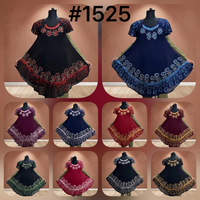 Gaun Midi Bohemian Sederhana Manis Berbahan Crepe Tenun Bermotif, Kerah V, Lengan Pendek, Pinggang Rendah, Siluet Lurus, Nyaman Bernapas, 100% Katun