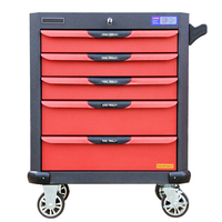 Chariot à outils de réparation automobile, chariot à outils professionnel, armoire de rangement roulante avec 5 tiroirs multiples pour garage et atelier