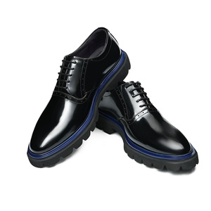 Chaussures en cuir brillant pour hommes, fabriquées à la main, nouveau style 2025, chaussures Oxford à plateforme décontractées pour affaires - Product Image 1