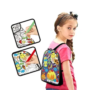 حقيبة ظهر للأطفال من القماش بأشكال ألوان أوكسفورد يمكن غسلها وإعادة استخدامها بنفسك حقيبة ظهر مدرسية للأطفال