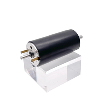 Pasokan Pabrik Motor Listrik DC Magnet Permanen Tanpa Inti Berkecepatan Tinggi 7500rpm, Sikat, 24V Daya Tinggi, Pemasangan Flens 35mm IE4