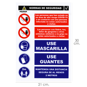 Affiche des normes de sécurité combinées 21x 30 (H) cm. - Product Image 1