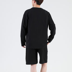 Chemise à manches longues unisexe 205GSM 100% coton, col rond, coupe ample, support personnalisé, chemises à manches longues vierges unisexes pour l'automne - Product Image 4