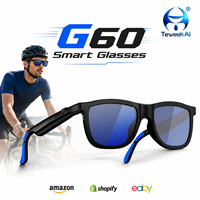 Lunettes de soleil audio intelligentes G60 avec verres électrochromiques, écran de surveillance pour selfies, chargement magnétique pour sports de plein air et voyages