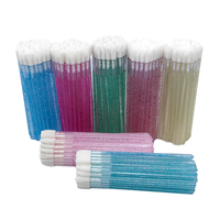 Haute qualité 50 pièces gommage cosmétique cristal exfoliant lèvre poignée outil brillant applicateur rouge à lèvres baguette brosse brillant à lèvres jetable