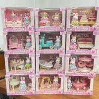 Meuble de jeu en plastique sur le thème du lapin et du gâteau, coiffeuse de simulation pour jeu d'imitation, cadeau pour cours de formation à l'interaction parent-enfant