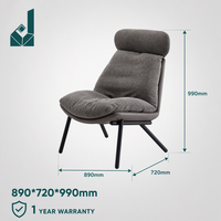 Fauteuil de bureau moderne à dossier bas en tissu avec pieds en métal pour bureau, salle de détente, salle du personnel, espace de travail commercial