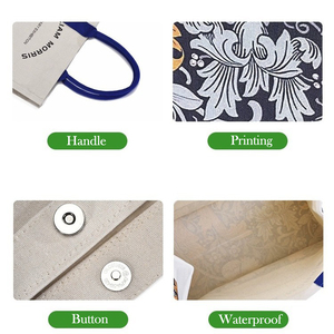 תיק בד אקולוגי, עמיד ואופנתי עם הדפס לוגו בהתאמה אישית, ידית ארוכה ודוגמא עם אותיות לשימוש חיצוני - Product Image 3