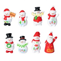 Figurines de bonhomme de neige de Noël, bannière de vœux, panneau de vœux, couronne, décoration de gâteau de Noël en résine, centre de table, cadeau de fête de Noël
