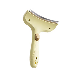 Peigne anti-poils Dini pour animaux de compagnie, forme d'arc jaune clair, pour grands chiens, outil de toilettage - Product Image 2