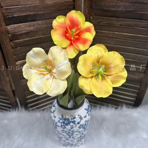 Fleur artificielle en soie Junheyuan, tulipe à branche unique, décoration intérieure, arrangement pour mariage et maison - Product Image 1