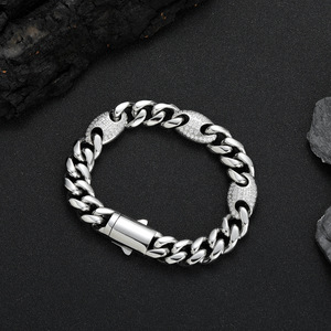 Bracelet <span class=keywords><strong>en</strong></span> acier inoxydable <span class=keywords><strong>de</strong></span> style cubain, bijoux pour hommes, hip-hop, plaqué <span class=keywords><strong>or</strong></span> 18 carats, bracelet cubain épais <span class=keywords><strong>en</strong></span> zircon, nez <span class=keywords><strong>de</strong></span> cochon - Product Image 5