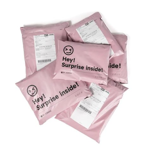 Grand sac en PLA d'amidon de maïs rose imprimé, dégradable, avec logo personnalisé pour l'expédition et l'emballage de vêtements - Product Image 6