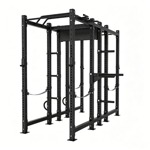 Mighty <span class=keywords><strong>Combo</strong></span> Rack: Power Cage Commerciale a Doppia Stazione, Rig Modulare per Squat a 2 Postazioni con Barra Multigrip per Trazioni e Spazio di Stoccaggio - Product Image 2