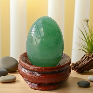 ไข่คริสตัลหินธรรมชาติคุณภาพสูง อะเวนเจอรีนสีเขียวและออบซิเดียนสีรุ้ง สำหรับตกแต่งบ้านและเป็นของขวัญในเทศกาลต่างๆ - Product Image 1