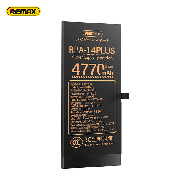 Remax RPA Experience High Performance with Radiant Series 4770mAh Battery for iPhone XS XR and 14 Series Mobile Phone Battery
