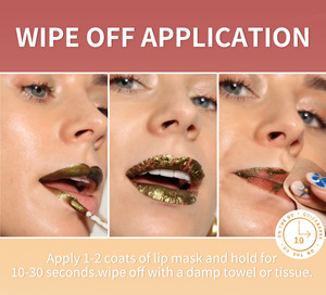 MLM Customized Burst Lip Mask Peel Off Lip Stain Gold Shimmer Waterproof Long Lasting Hydrating Glossy Lip Gloss vegan lipmakeup - Product Image 5