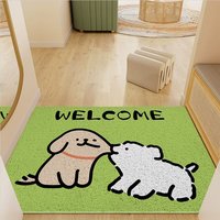Nouveau tapis de sol antidérapant personnalisé, paillasson, tapis de sol en soie à motif de dessin animé, tapis d'intérieur en PVC à boucles