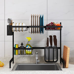 Estante telescópico para fregadero <span class=keywords><strong>de</strong></span> 60-80 80-100cm, 2 niveles <span class=keywords><strong>de</strong></span> acero inoxidable, almacenamiento <span class=keywords><strong>de</strong></span> utensilios <span class=keywords><strong>de</strong></span> cocina sobre fregadero, <span class=keywords><strong>escurridor</strong></span> <span class=keywords><strong>de</strong></span> <span class=keywords><strong>platos</strong></span>, estante para fregadero - Product Image 4