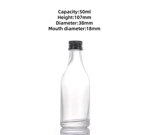 Venta caliente 50ml Mini botellas de licor vacías Botellas de <span class=keywords><strong>alcohol</strong></span> Botella de vidrio de espíritu pequeño - Product Image 6