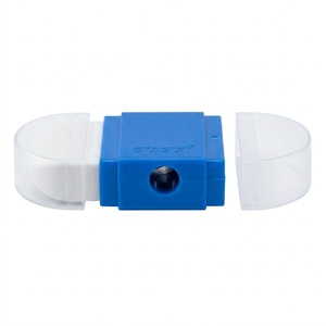 Tailleurs de crayons 2-en-1 personnalisés Stasun avec logo, format compact, en plastique, avec gomme, pour cadeaux promotionnels et fournitures de bureau - Product Image 4