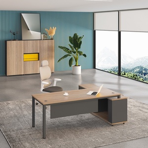 Modern Luxury Wooden Executive Office Desk Convertible Manager Workstation Boss Desk Elegant Wooden Executive Office Table - Product Image 2