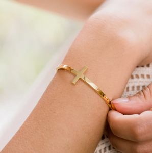 Pulsera de Cruz con Grabado Personalizado, Versículo Bíblico, Brazalete Abierto de Acero Inoxidable, Joyería Cristiana para la Fe y el Amor - Product Image 6