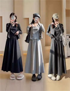 3PCS New Design Elegant Women Fashion <strong>Coat</strong>+Top+<strong>Skirt</strong> Ladies Casual Dresses Clothing Set - Product Image 1