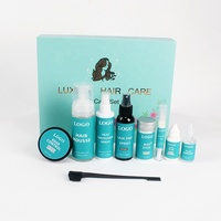Kit de colle à dentelle imperméable et à fixation forte brosse de contrôle des bords bandeau pour cheveux pulvérisateur fondant boîtes d'installation de perruques avec étiquette personnalisée