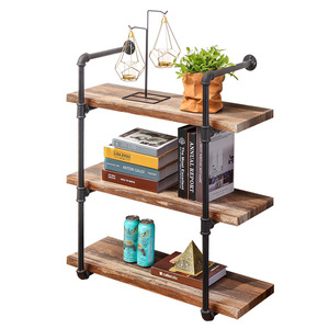 Water pipe wall <b>shelf</b>, living room display <b>shelf</b>, wall-mounted storage <b>rack</b>, custom wrought iron wall bracket, wall-mounted - Product Image 4