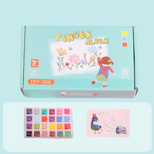 Nouveau bloc de papier à dessin 24 couleurs pour la perception des couleurs, <span class=keywords><strong>kit</strong></span> de <span class=keywords><strong>peinture</strong></span> au doigt DIY pour enfants - Product Image 3