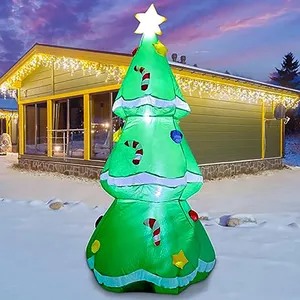 クリスマスインフレータブルツリー屋外装飾クリスマスホリデーパーティー用のLEDライト内蔵の庭の装飾クリアランスを爆破