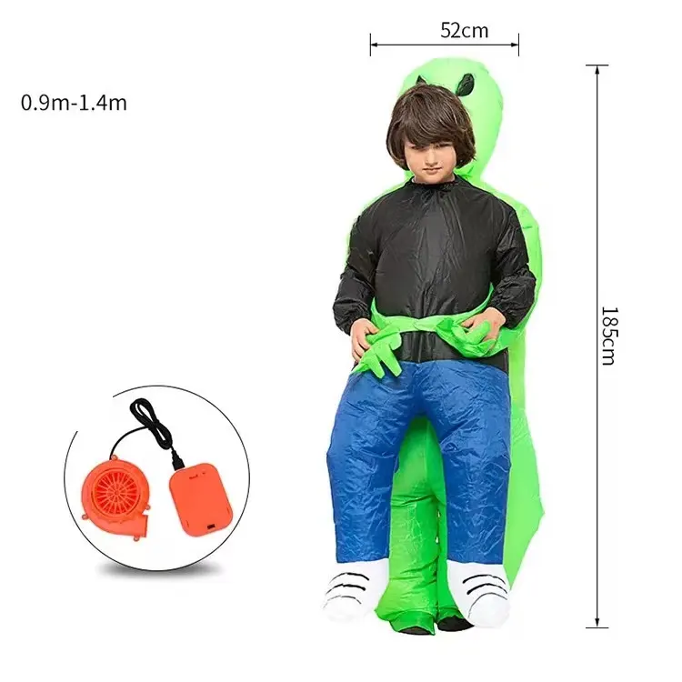 Kids Halloween Ghost Inflatable Monster Costume Scary Green Alien Cosplay Costume Blow Up Cosplay Costume