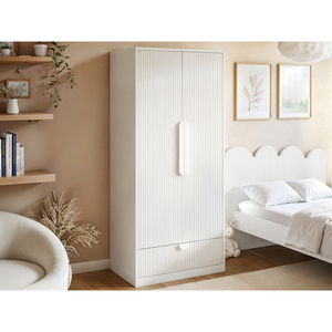 Juego de <span class=keywords><strong>Muebles</strong></span> de 4 Piezas para Dormitorio Infantil NOVA, Tablero de MDF con Acabado Blanco Mate, Cama Individual <span class=keywords><strong>Juvenil</strong></span> con Gabinete de Almacenamiento - Product Image 4
