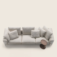 Canapé modulaire en tissu en forme de L de luxe nordique 3 places avec fonction inclinable, pieds en acier inoxydable, structure en bois