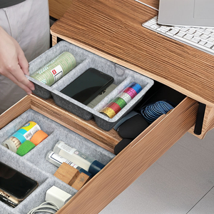 Hot Sale Modern Eco-Friendly Rectangle Flexible Felt Storage Basket <b>Drawer</b> Divider Customizable Thickness for <b>Office</b> Organizer - Product Image 4