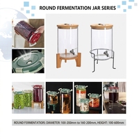 Grand pot de fermentation en verre à grande capacité avec couvercle hermétique et robinet, récipient minimaliste pour la fabrication de kombucha, de vin et de liqueurs de fruits à domicile