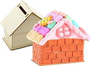 手作り子供用木製ハウスパズル未完成ブランクDIYペイントキッズ楽しいアートクラフト防水貯金箱 - Product Image 5