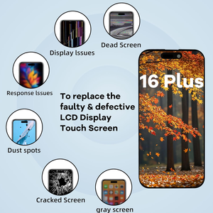 หน้าจอโทรศัพ<span class=keywords><strong>ท</strong></span>์มือถือ FHD LCD แบบ Incell พร้อมระบบสัมผัส สำหรับ 16 Plus ขายดี ราคาพิเศษ จัดส่งจากโรงงาน รองรับ True Tone - Product Image 1