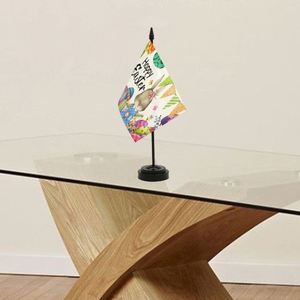 ธงตั้งโต๊ะเทศกาลอีสเตอร์ขายส่งจากโรงงาน ขนาด 8.3x5.5 นิ้ว พร้อมฐาน ABS สีดำขนาดเล็ก และธงโพลีเอสเตอร์แบบปรับแต่งได้ - Product Image 6