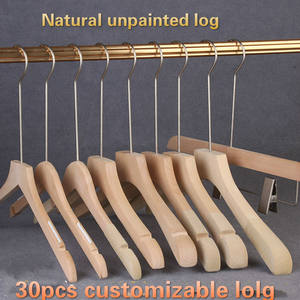 Cintre en bois couleur bois naturel sans laque, cintre en bois massif de haute qualité, cintre en bois pour <span class=keywords><strong>magasin</strong></span> de vêtements pour hommes et femmes, cintre en bois personnalisé LOLG - Product Image 5