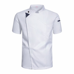 <span class=keywords><strong>Veste</strong></span> <span class=keywords><strong>de</strong></span> <span class=keywords><strong>chef</strong></span> légère à manches courtes en sergé <span class=keywords><strong>de</strong></span> coton, style été, pour hôtels, traiteurs, cafétérias et cuisines ; respirante - Product Image 5