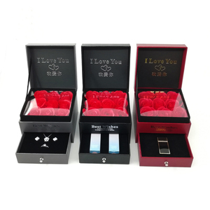 <span class=keywords><strong>Caja</strong></span> de regalo de rosas de joyería, decoración de flores artificiales, collar de lujo, pendientes, <span class=keywords><strong>caja</strong></span> de anillo para ceremonia, propuesta de aniversario de boda, esposa - Product Image 2