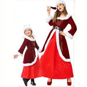Tenue de Noël pour filles MS Winter Girls, robe de fête de Noël, costume de Père Noël pour fille, chapeau de Père Noël - Product Image 6