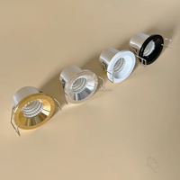 Mini spot LED encastrable 12V 24V 3W noir/argent pour cuisine de camping-car, caravane, armoire, comptoir, éclairage de plafond