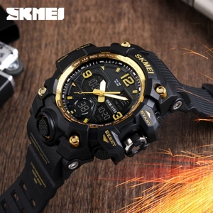 <span class=keywords><strong>SKMEI</strong></span> 1155 B luxe Double fois Style montres de sport hommes mode numérique montre à Quartz étanche décontracté 2023 montre-bracelet horloge - Product Image 6