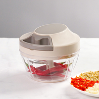 Smile Mom Kitchen RVS Mini Trek-Draai 3-Blads Multifunctionele Ecologische LFGB Gecertificeerde Snelle Fruit- en Groentenmes