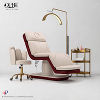 Table de Massage Électrique Incurvée en Cuir Blanc pour Salon de Beauté, Lit de Traitement Facial et des Cils avec 3 Moteurs – Vente en Gros de Mobilier de Salon