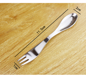 ชุดช้อนส้อม 2 in 1 รุ่น DFO09  ช้อนส้อมสแตนเลสแบบพกพาสำหรับตั้งแคมป์ เดินทาง ปิกนิก - Product Image 3