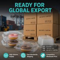 Conteneur en plastique PET transparent de qualité alimentaire avec joint hermétique, boîte jetable pour pain et pâtisserie, taille personnalisée disponible